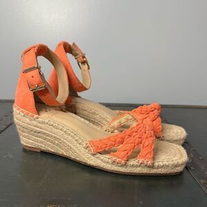 Vince Camuto Women Braided Espadrille Wedges - Jadeya TINI Woman’s Size 8 Coral